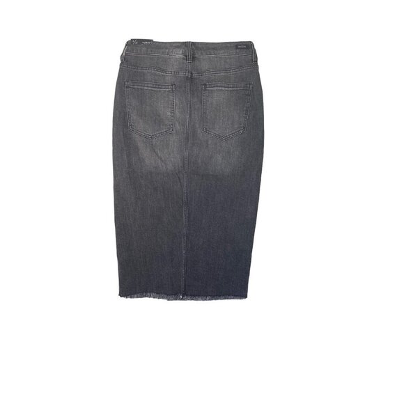 Liverpool Womens High Rise Denim Skirt‎ Front Side Slit Fray Hem Size 4/27 - Picture 5 of 12